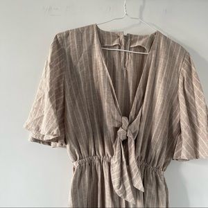 Linen Tie Front Jumpsuit